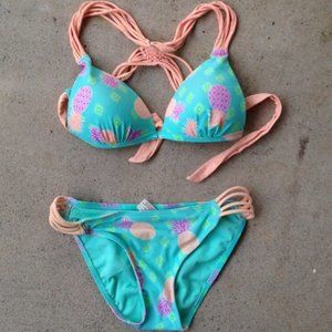 ARIZONA Pineapple Print Junior Bikini Set Swimsuit